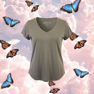 American Eagle Seriously Soft Perfect V Neck Gray